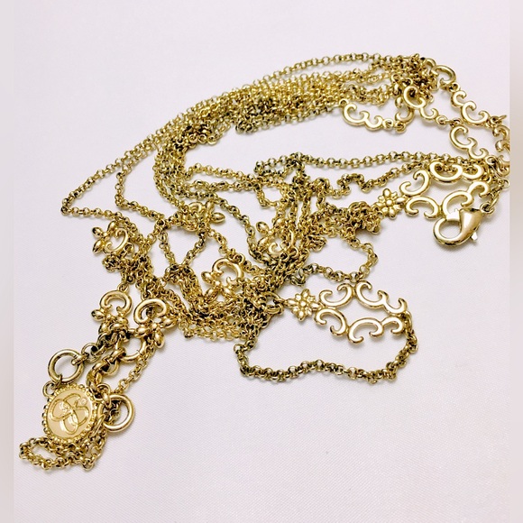 Jessica Simpson Gold Vintage Style Necklace - Picture 1 of 12
